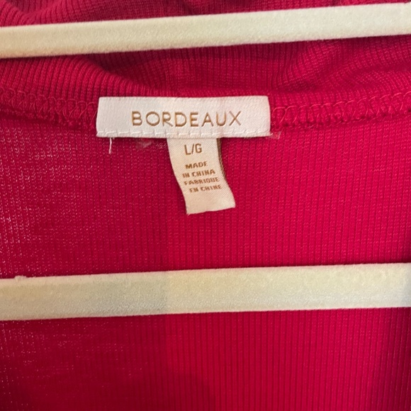 Bordeaux Anthropologie Red Cowl Neck Knit Tunic Top Large - Picture 2 of 9